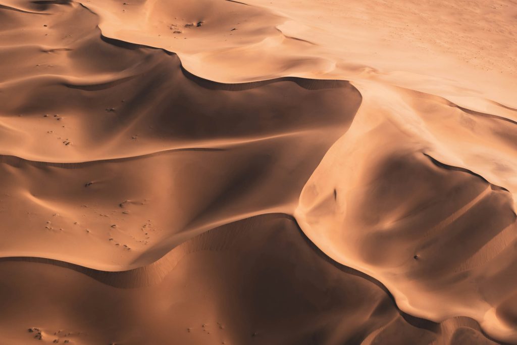 Sand dunes in Namibia.