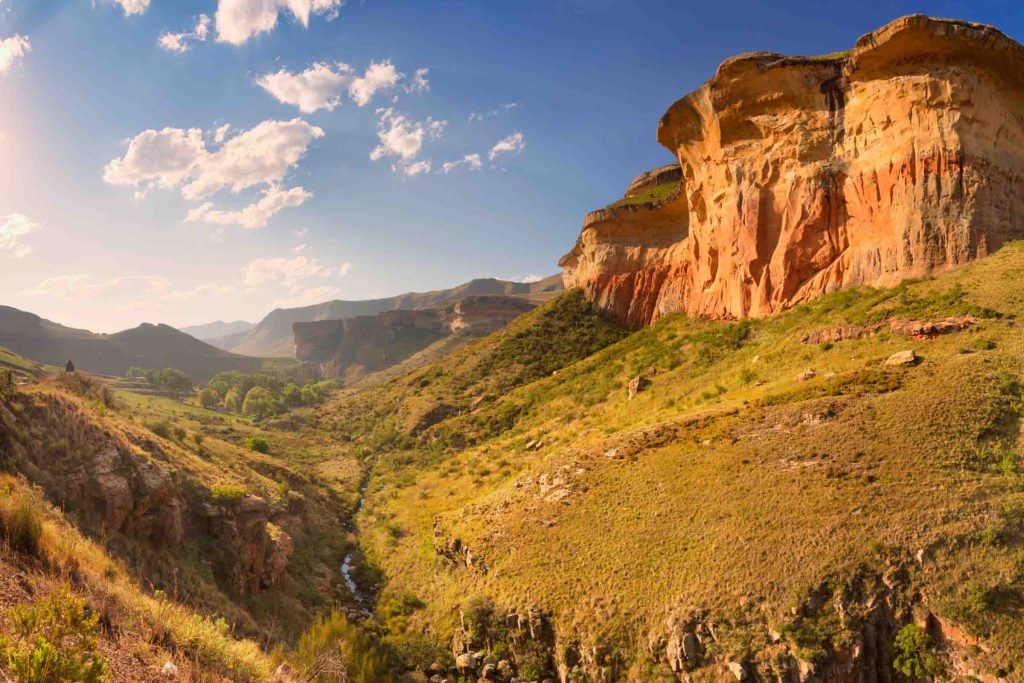 The Golden Gate Highlands National Park in South Africa photographed in late afternoon sunlight.