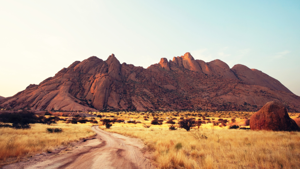 Road to Spitzkoppe in Namibia.