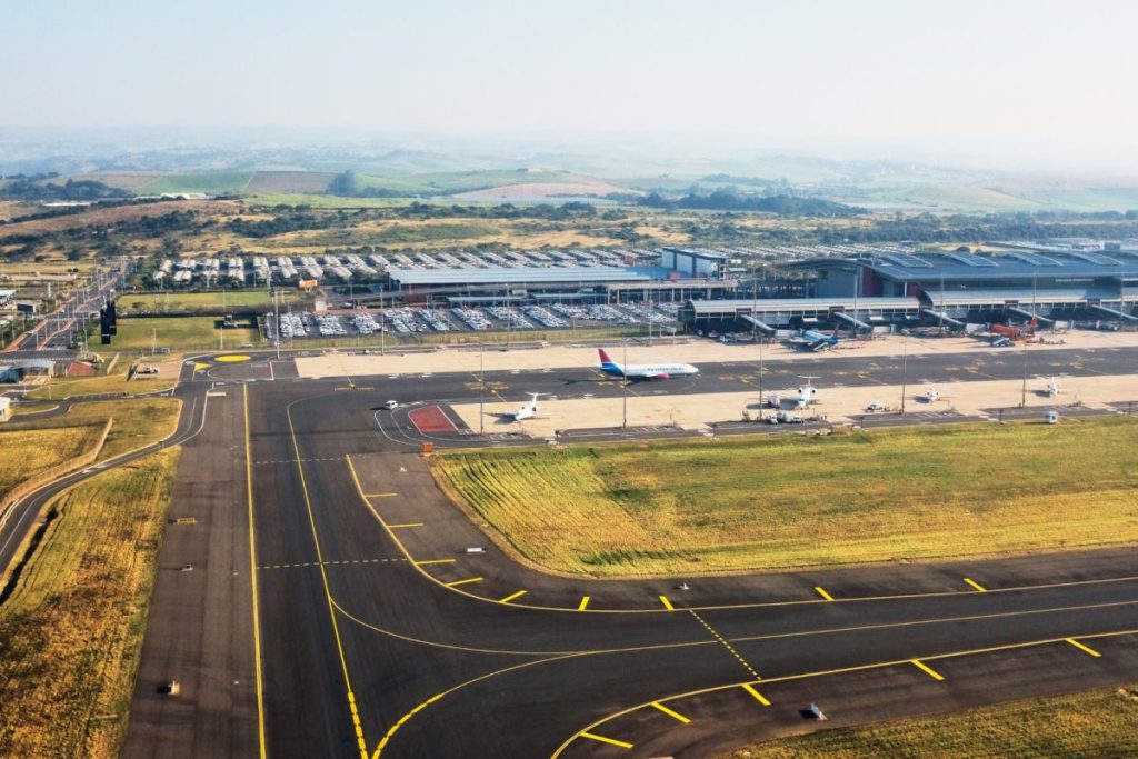 Aerial view of King Shaka International Airport.