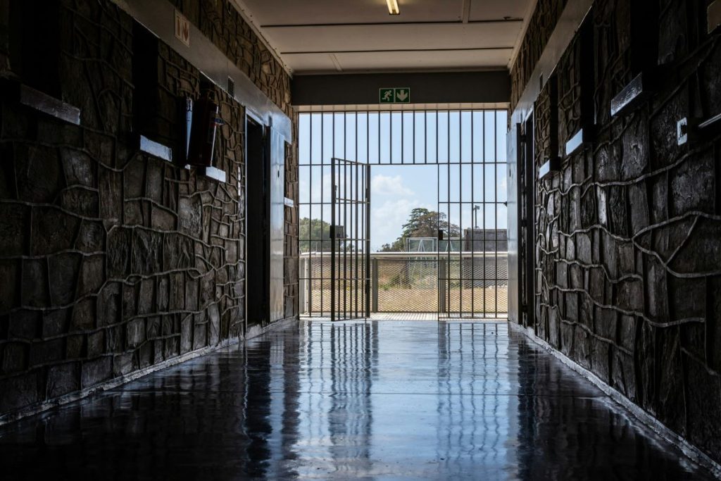 The inside of Robben Island prison.