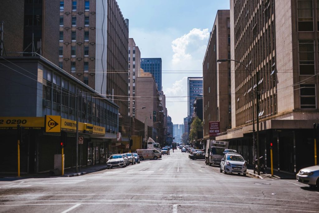 A street that's perfect for car rental in Johannesburg.