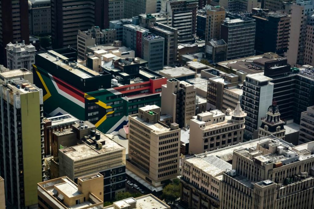 An aerial view of Joburg.