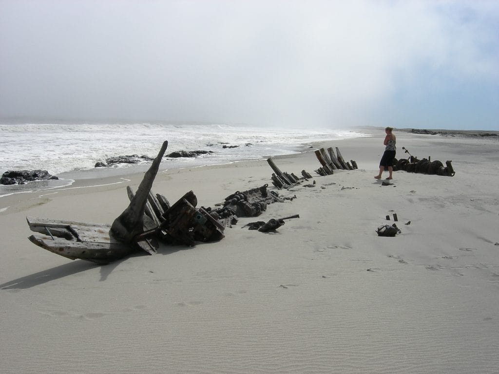 Shipwreck on the Skeleton Coast, Namibia.