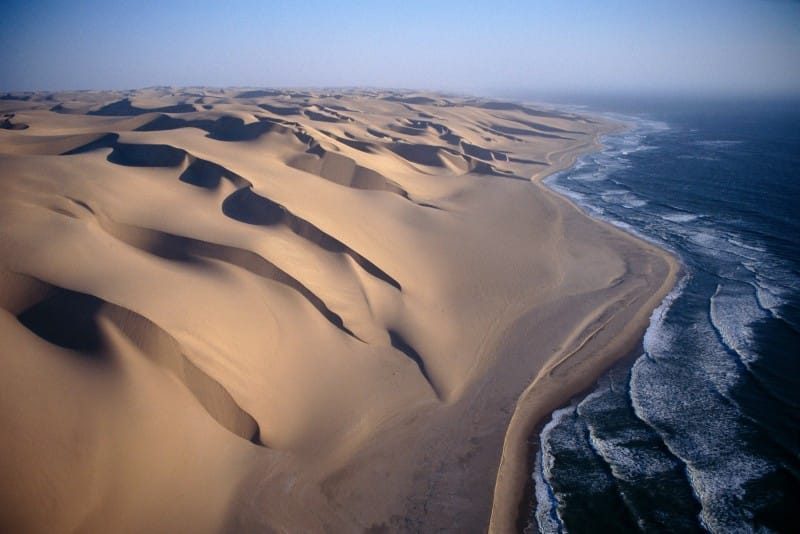Aerial view of the Skeleton Coast, Namibia.