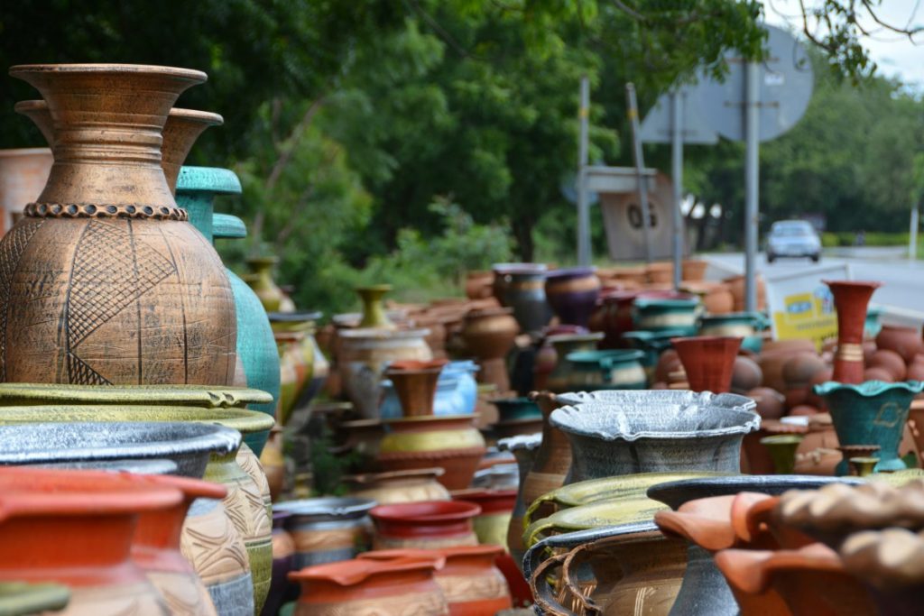 An example of local pottery crafts that support sustainable tourism in Africa.