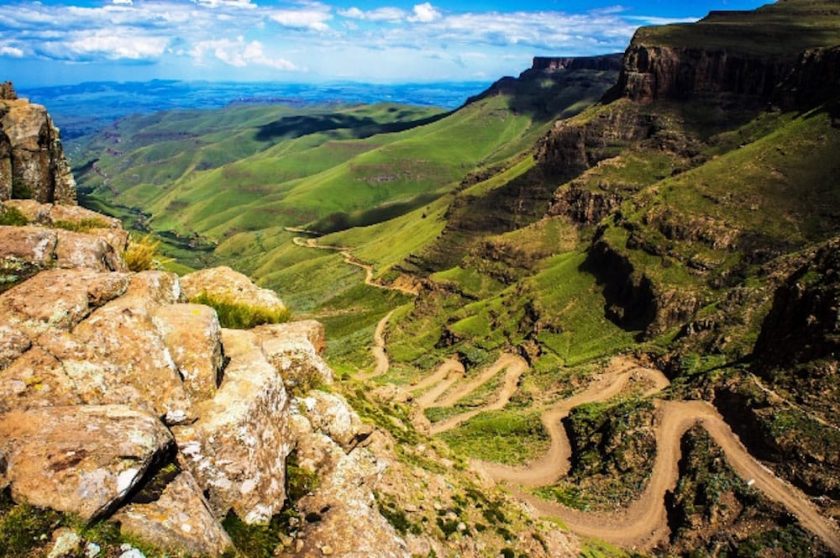 Sani Pass connecting Lesotho and Kwazulu-Natal.