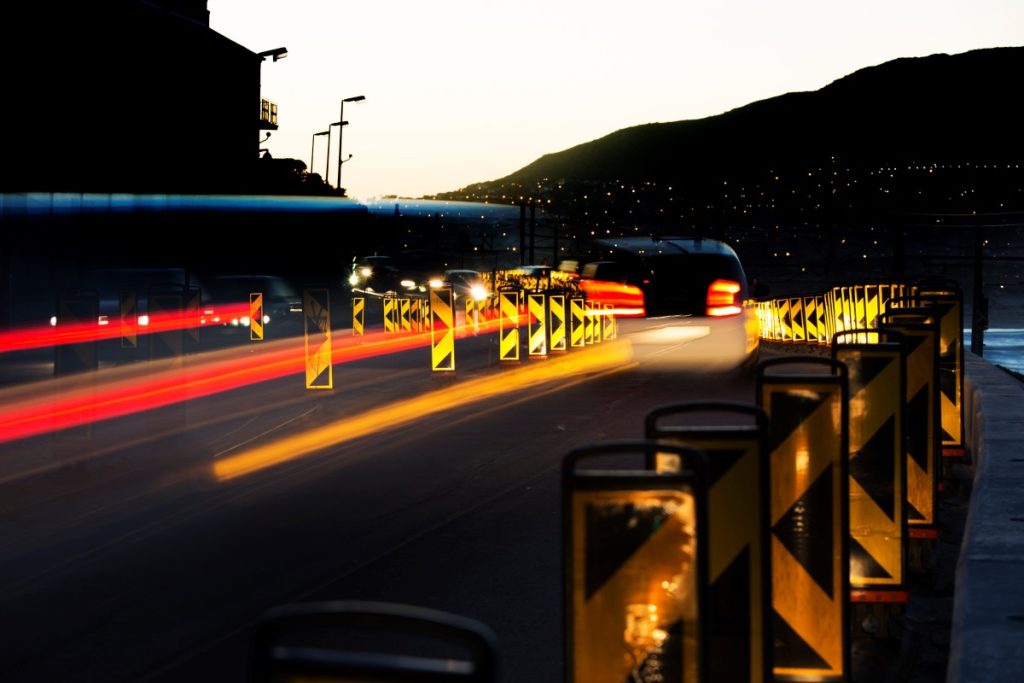 Driving at night in South Africa.