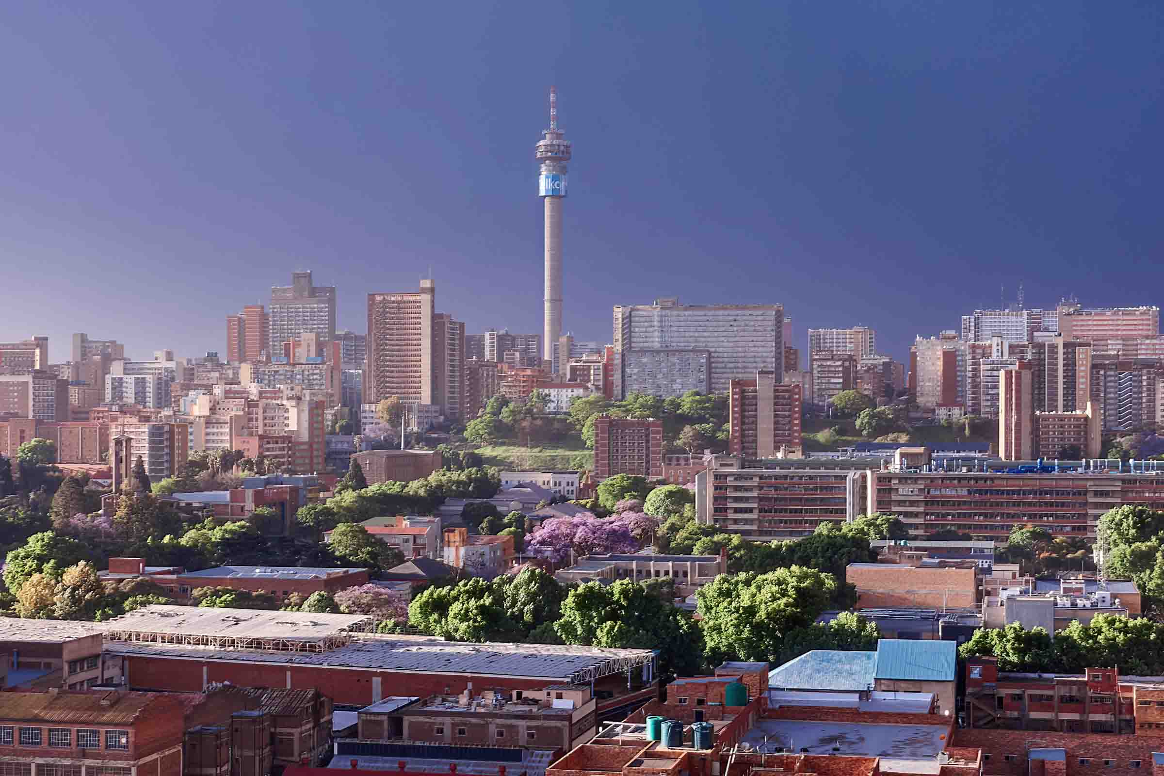 A view of the Johannesburg skyline.