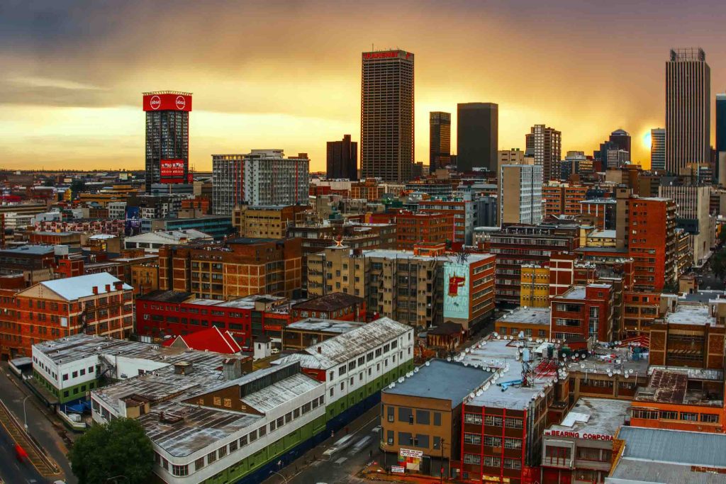 A view of the Johannesburg cityscape.