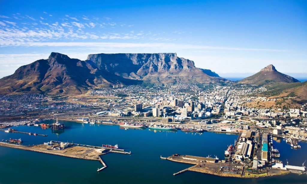 Aerial view of Cape Town, South Africa.