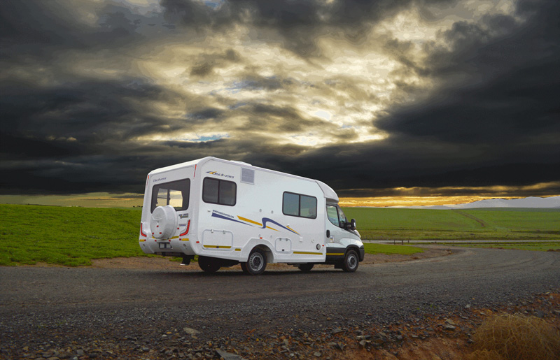 A Discoverer RV rental in South Africa.