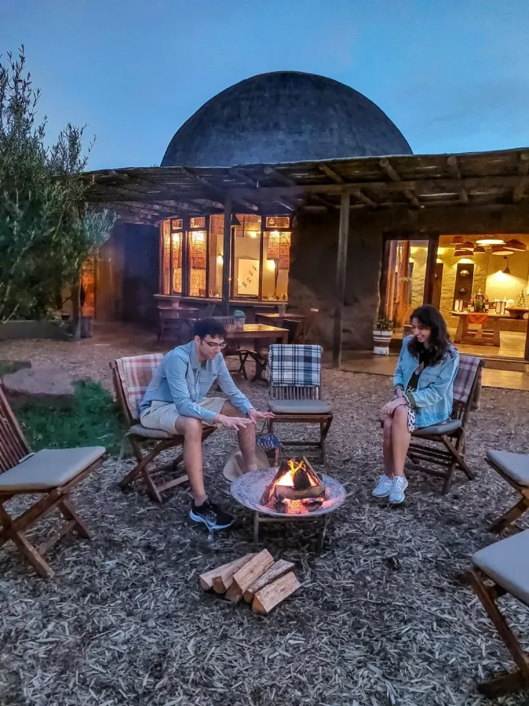 Enjoying an evening fire at Gondwana Private Game Reserve, South Africa | Photo credits: The Scribs and Nibs