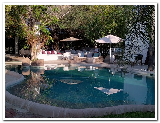 Swimming pool at Out of Africa Town Lodge, Namibia