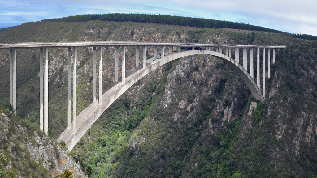 Aerial View of the Bloukrans Bridge in South Africa