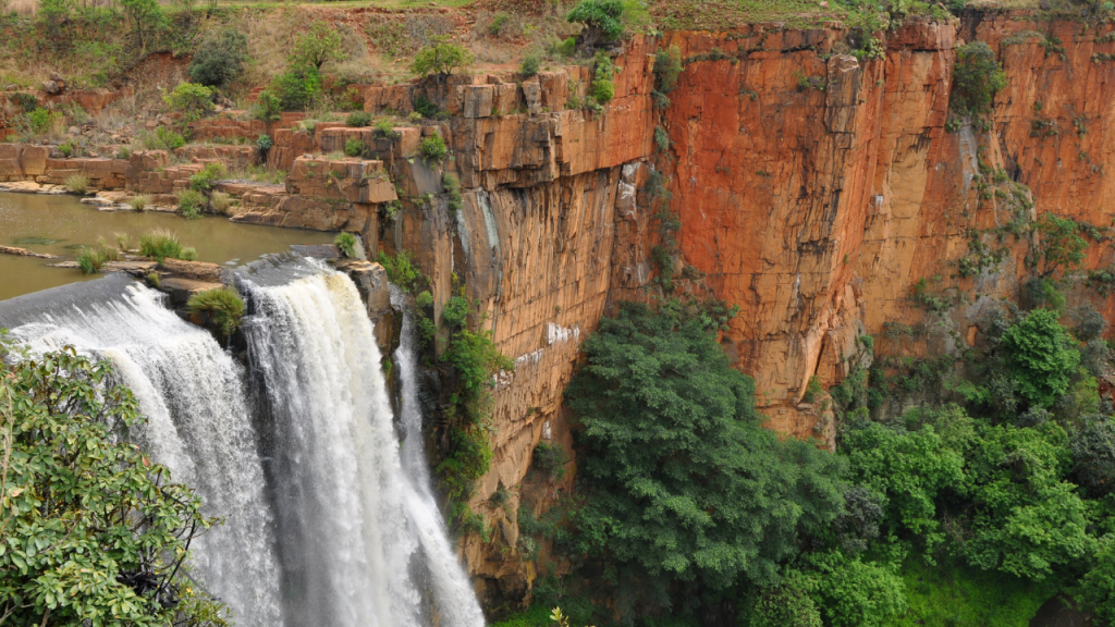 Aerial view of Emgwenya Waterfall, South Africa