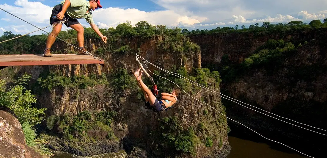 Bungee Jumping at Victoria Falls in Zimbabwe