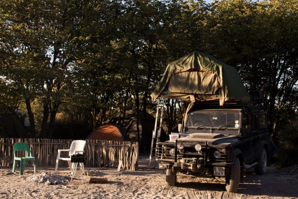 Camping with a 4x4 in Botswana.