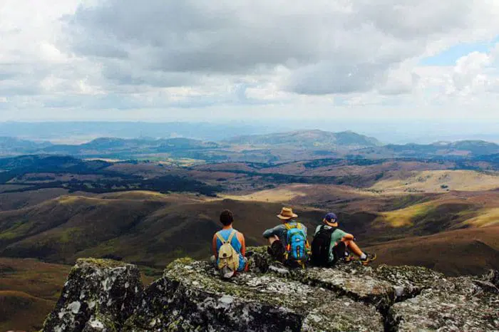 Group of hikers at Mount Nyangani National Park in Zimbabwe