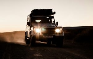 A Land Rover 4x4 rental in the Tankwa Karoo.