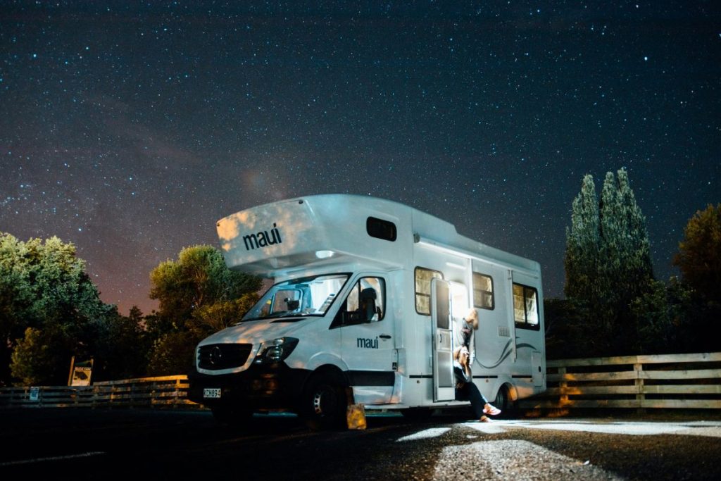 An RV rental under the stars in Cape Town.