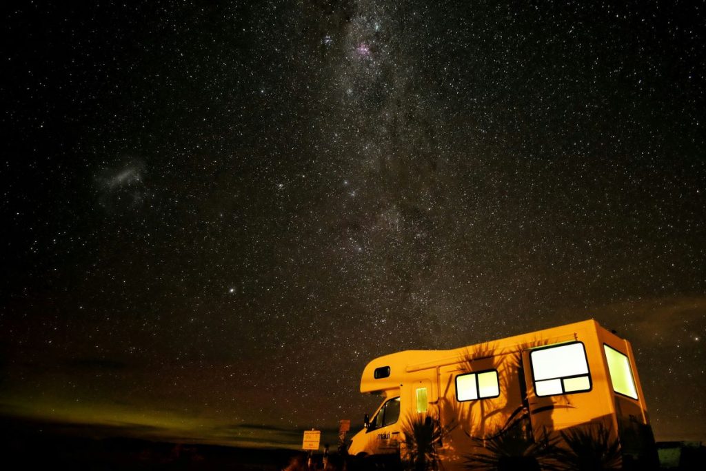 An RV rental in South Africa under the stars.