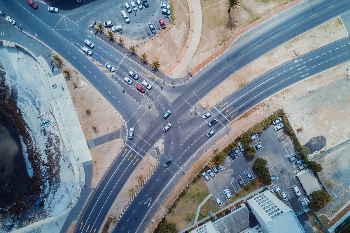 An intersection in Cape Town, South Africa.
