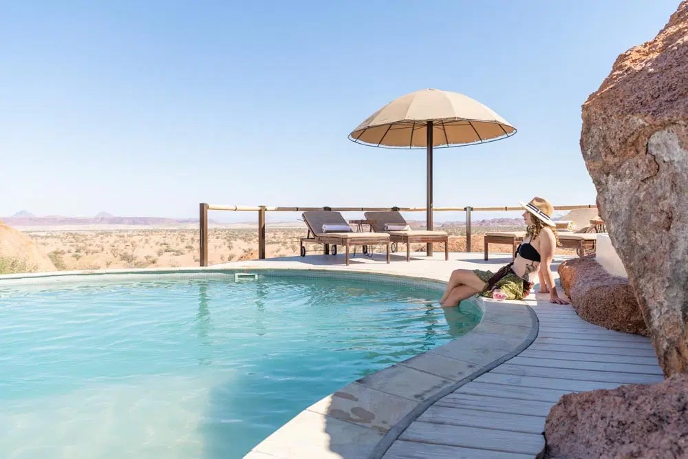 The swimming pool at Onduli Ridge in Namibia.