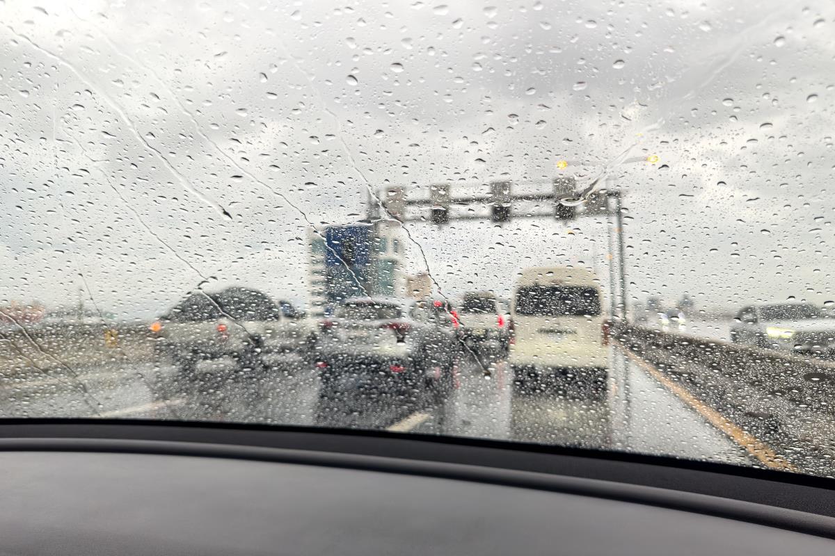 Driving in the rain in South Africa.