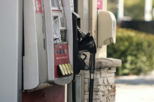 A fuel pump at a petrol station.