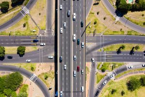 An interchange in Johannesburg from above.