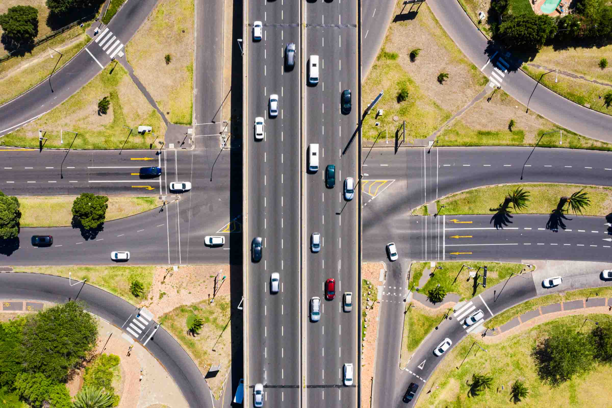 An interchange in Johannesburg from above.