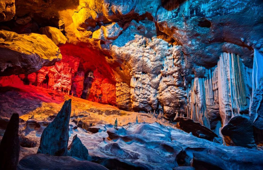 The inside of the Cango Caves.