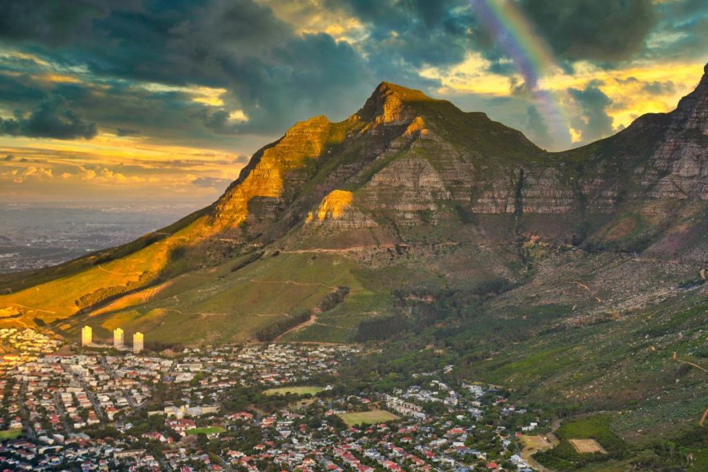 Devils Peak overlooking Cape Town.