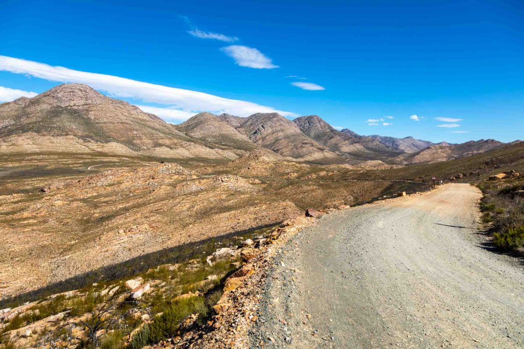 Gravel road in Swartberg Mountain on the way to Gamkaskloof.