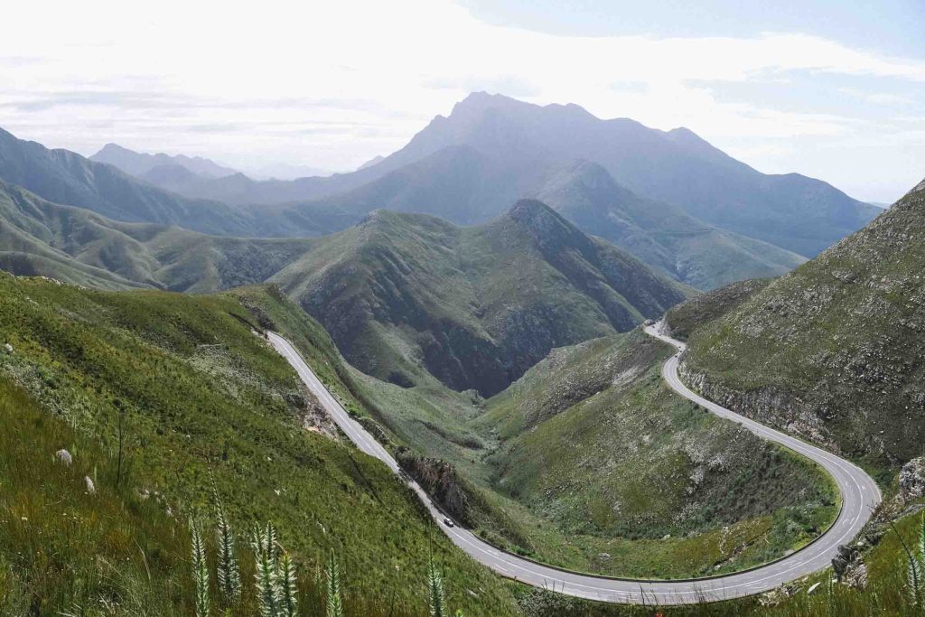 The Outeniqua Pass runs through the majestic mountains near George in the Western Cape.