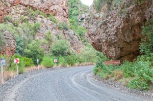 The road that leads into the Baviaanskloof Wilderness.