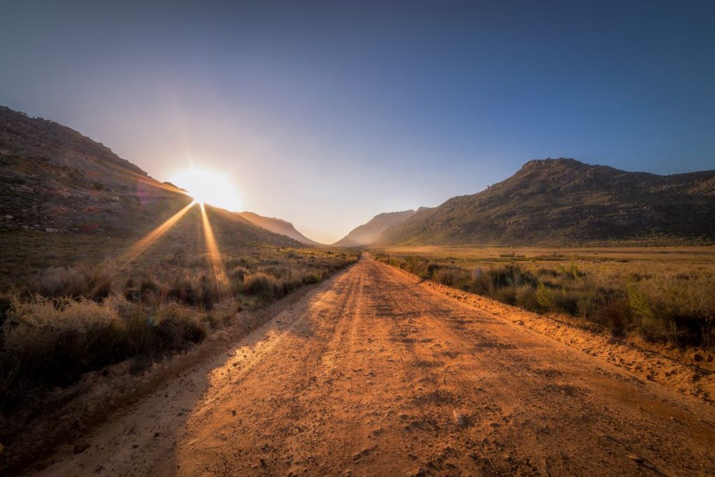 A gravel road in South Africa.