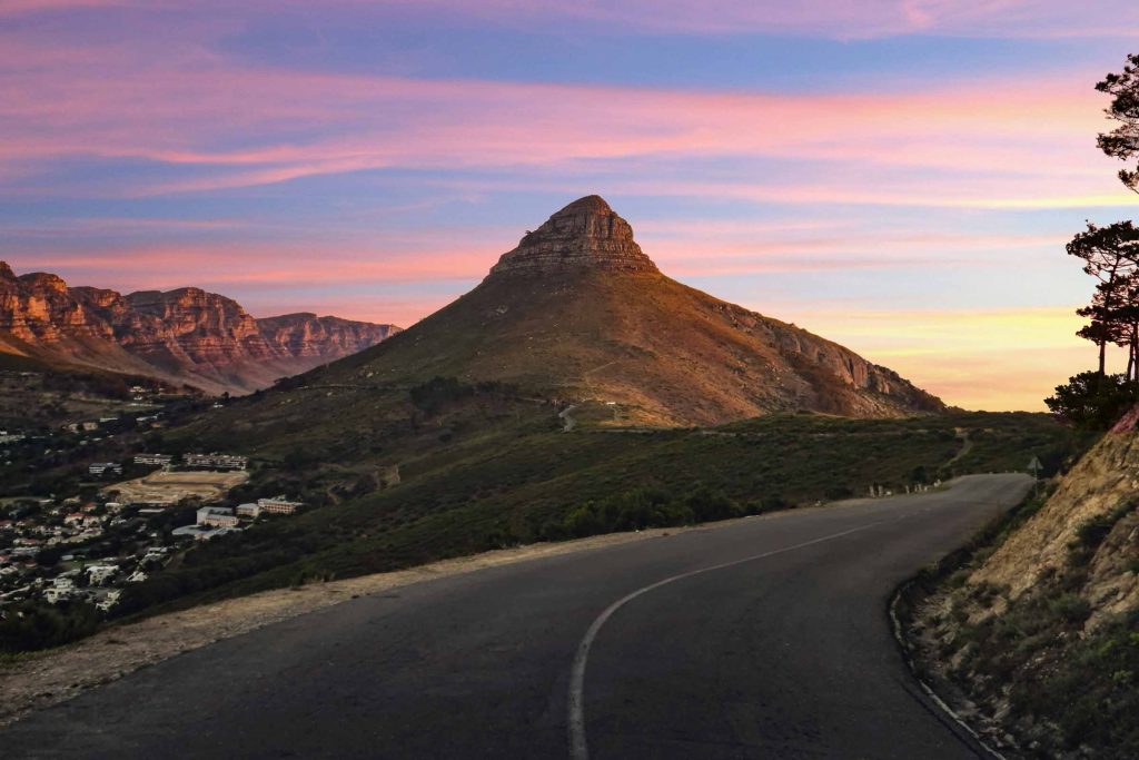 Lions Head at sunset in Cape Town.