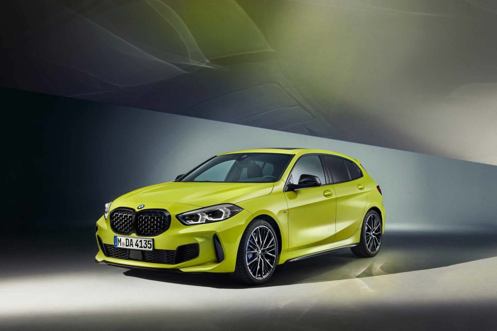 The BMW M135i in green.