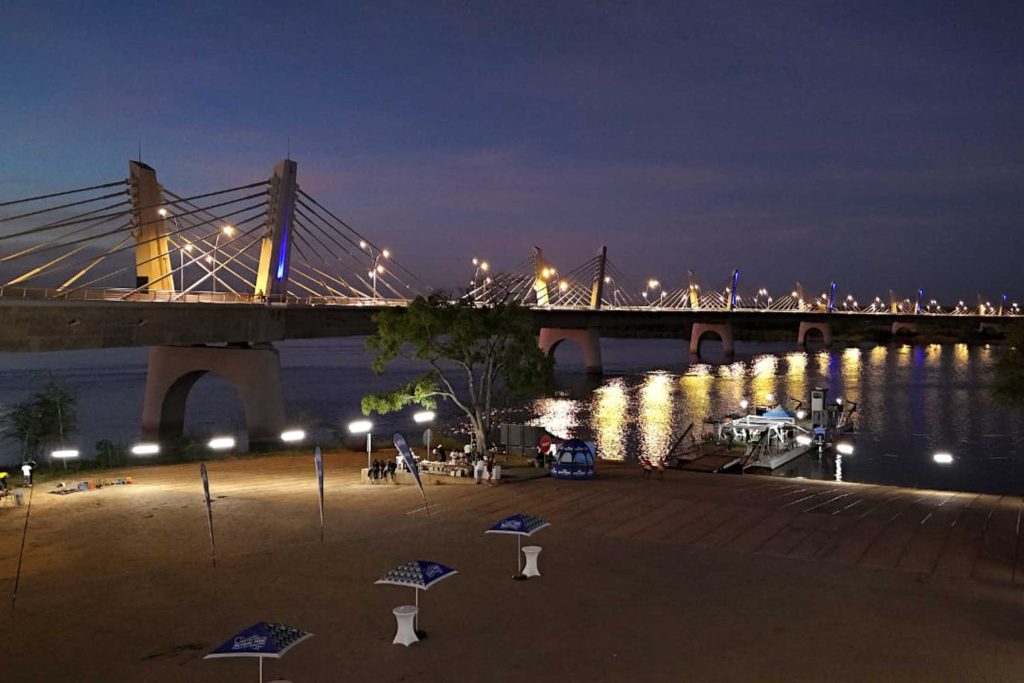 The bridge in Kasane, Botswana at night.