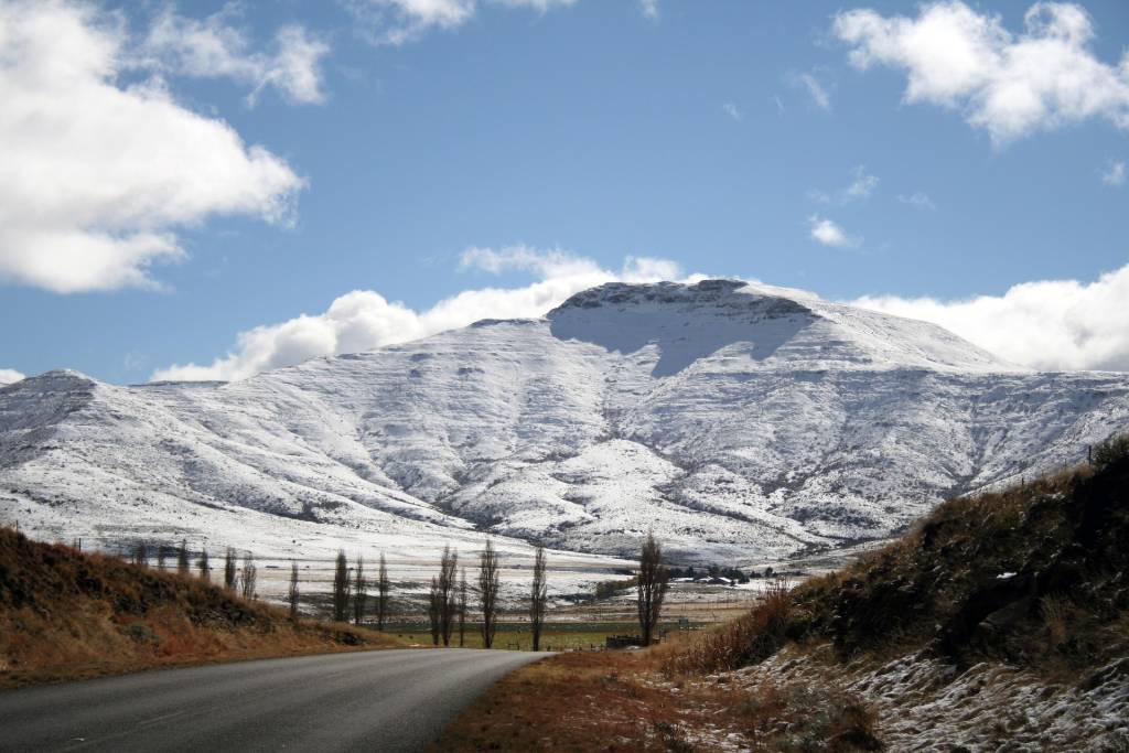 A snow-capped mountain in the Eastern Cape, South Africa.
