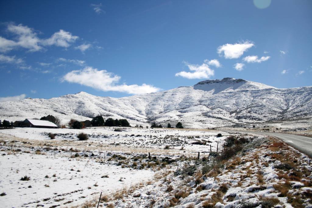 A snow covered landscape in South Africa.