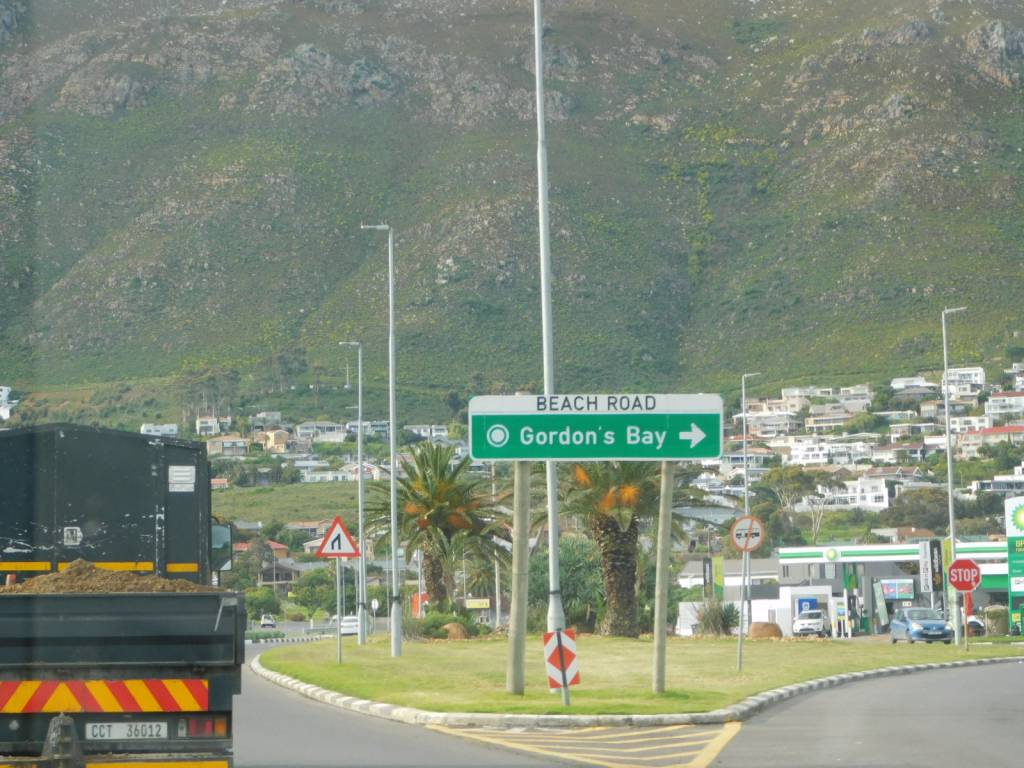 Road sign as you enter Gordon's Bay