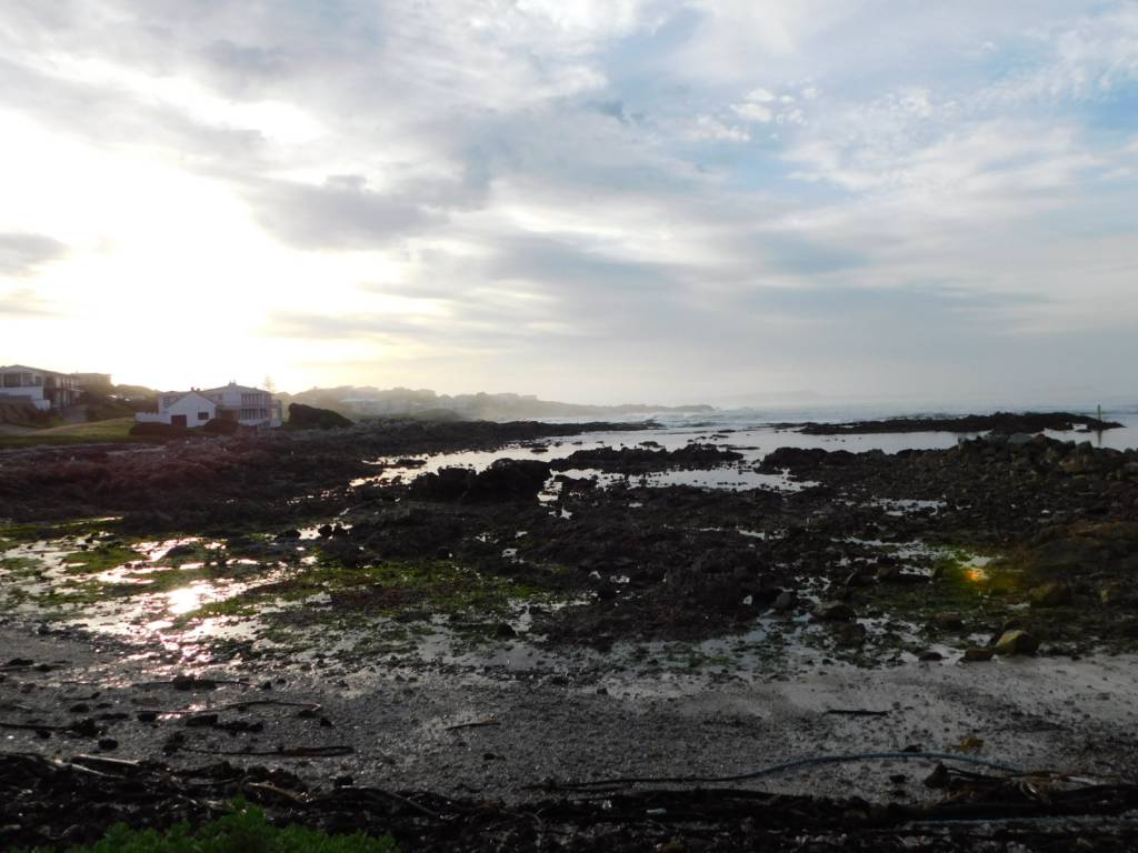 View of beach at sunrise in Gansbaai