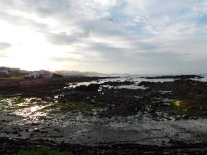 View of beach at sunrise in Gansbaai