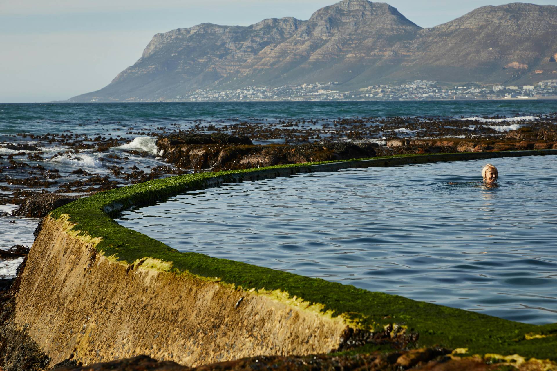 Dalebroook tidal pool in False Bay. A swimming spot in Cape Town