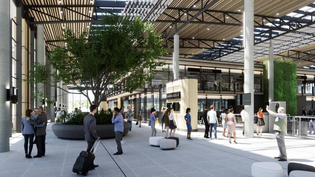 Artist's rendition of airport terminal in