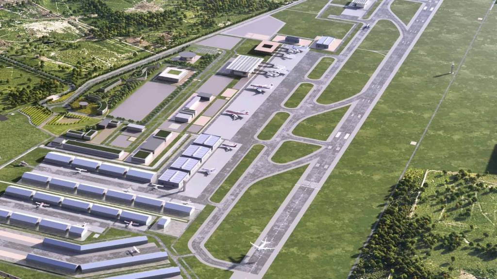 Private hangars at Cape Winelands Airport.