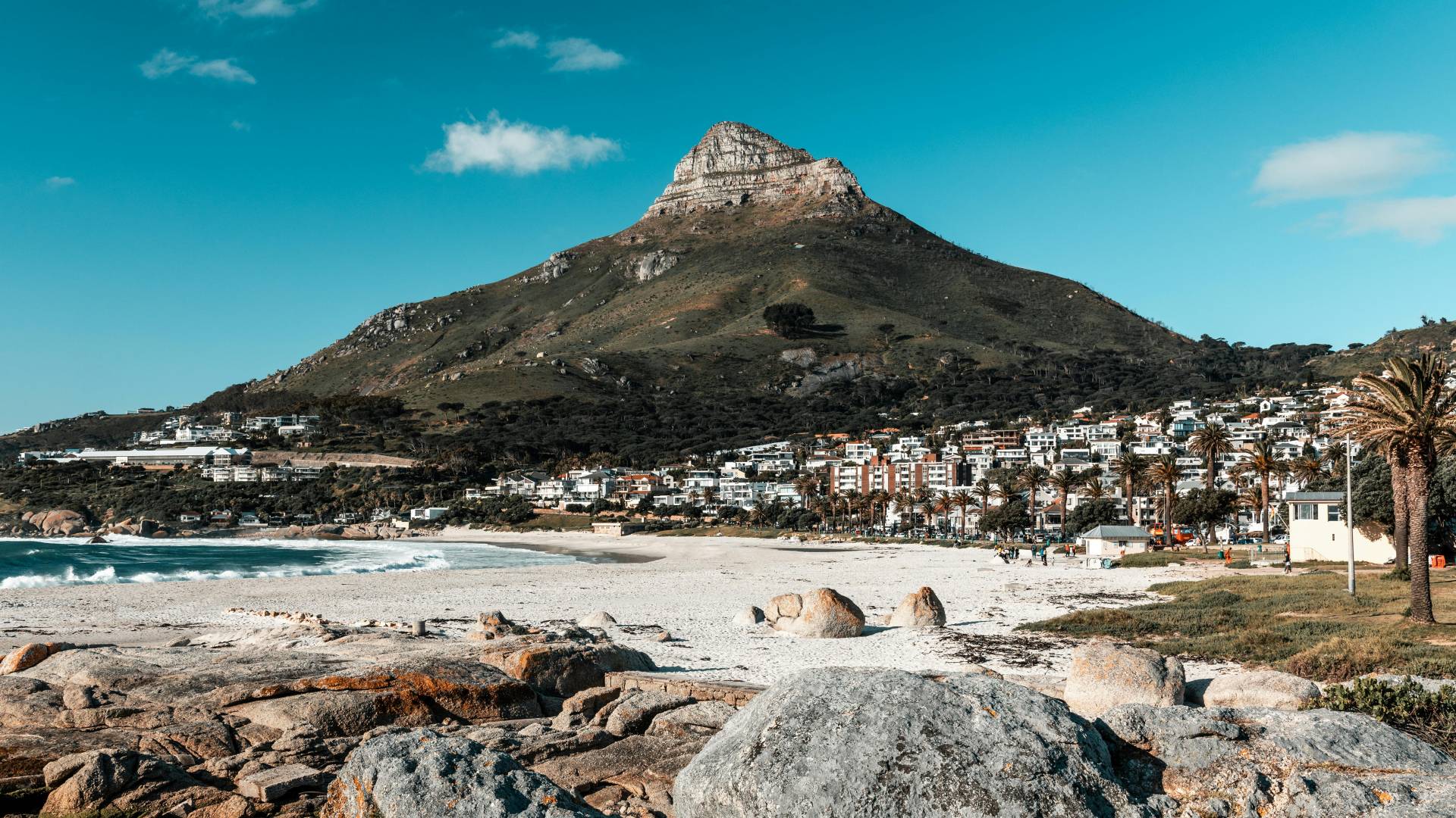 Lions head as seen from Clifton Beach in Cape Town